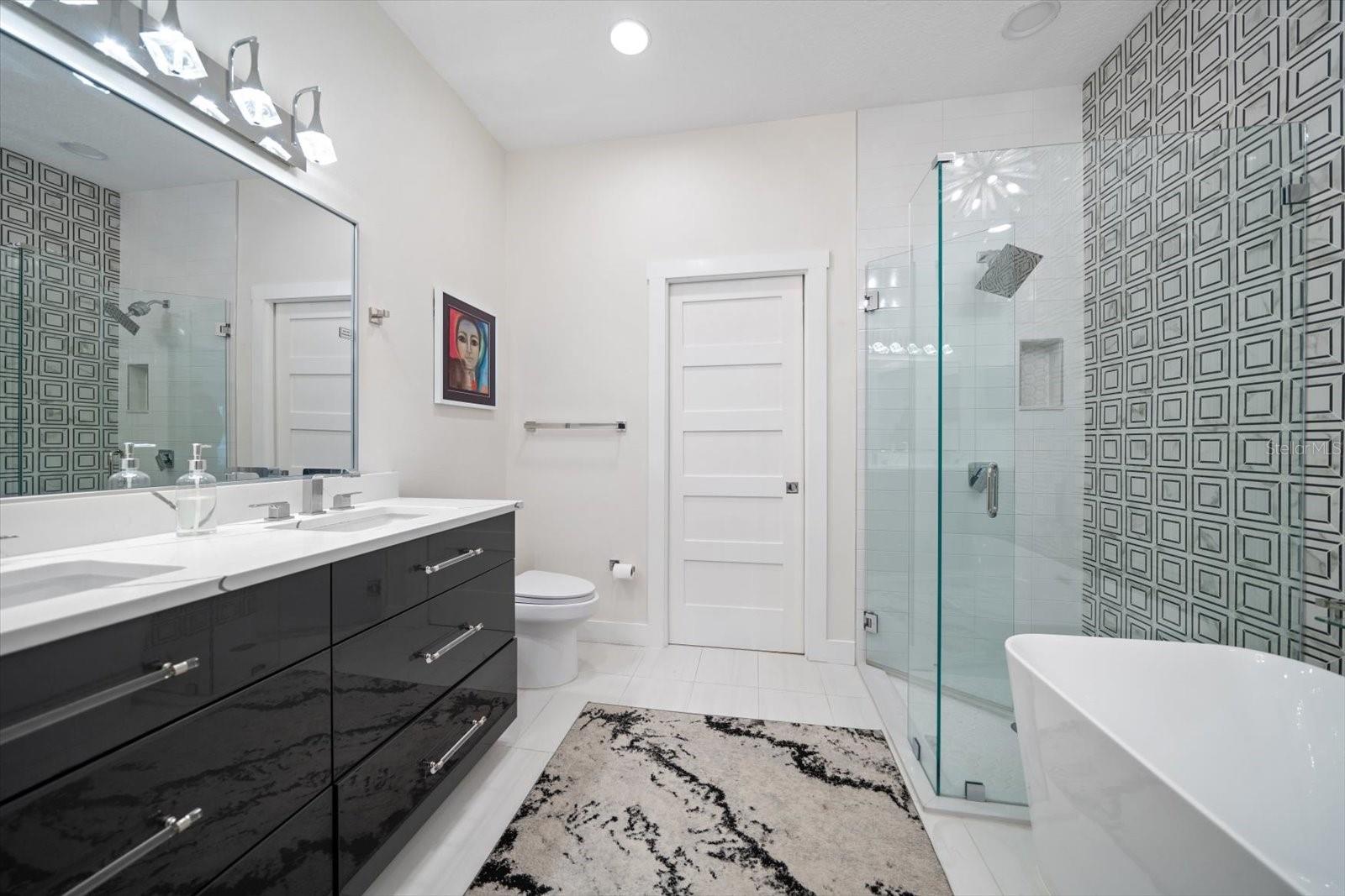 Master bath double vanity.