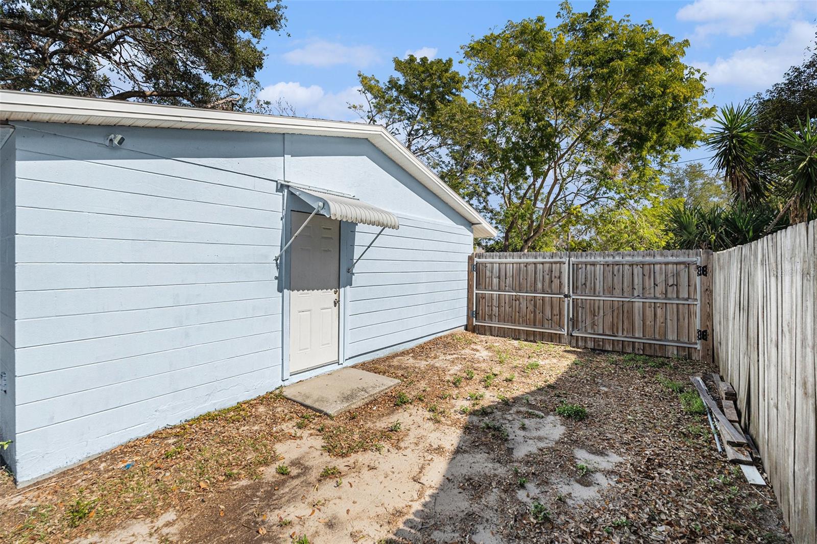 14-foot double-panel wood side gate