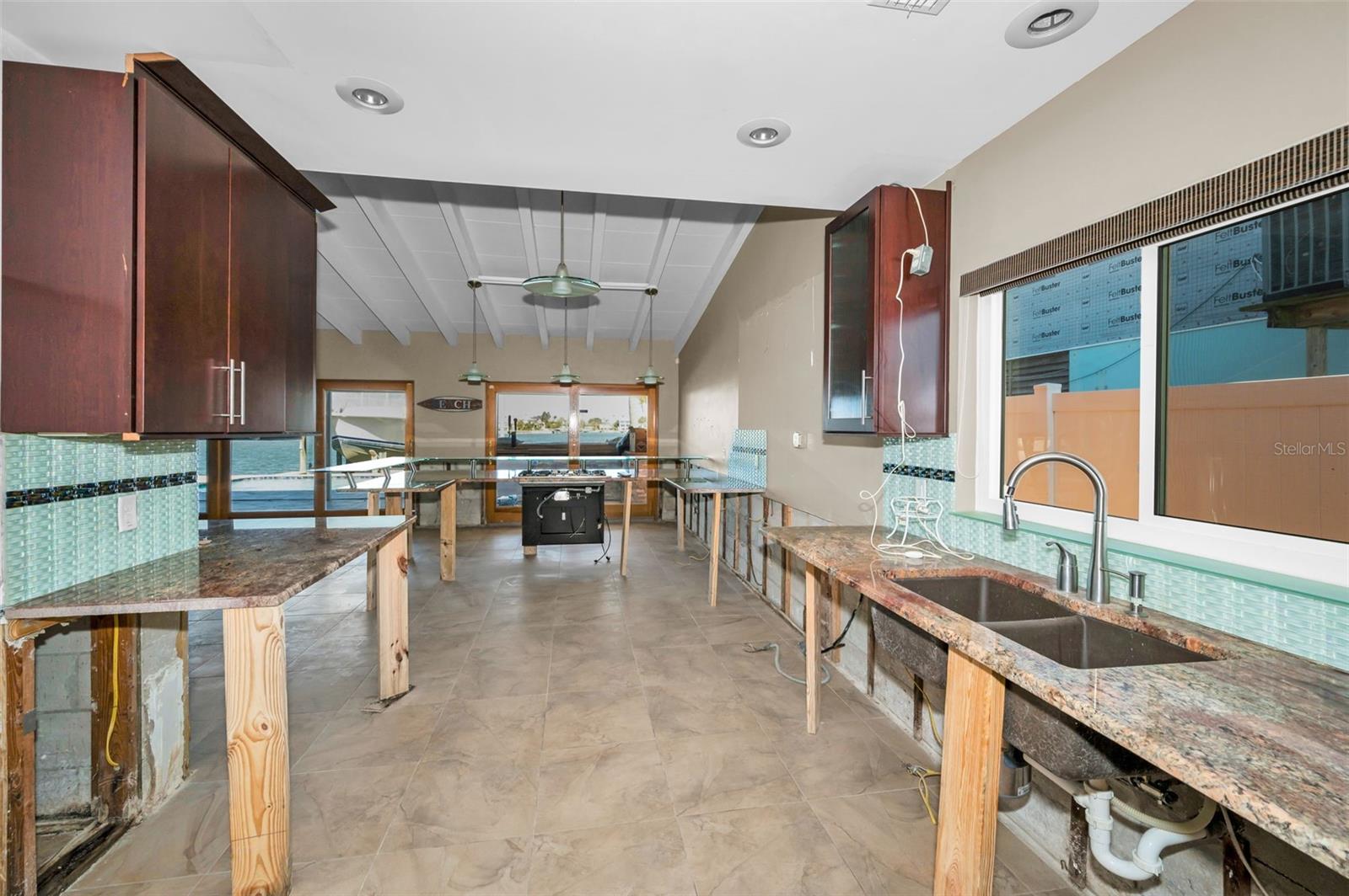 Large Kitchen opening to the Living area