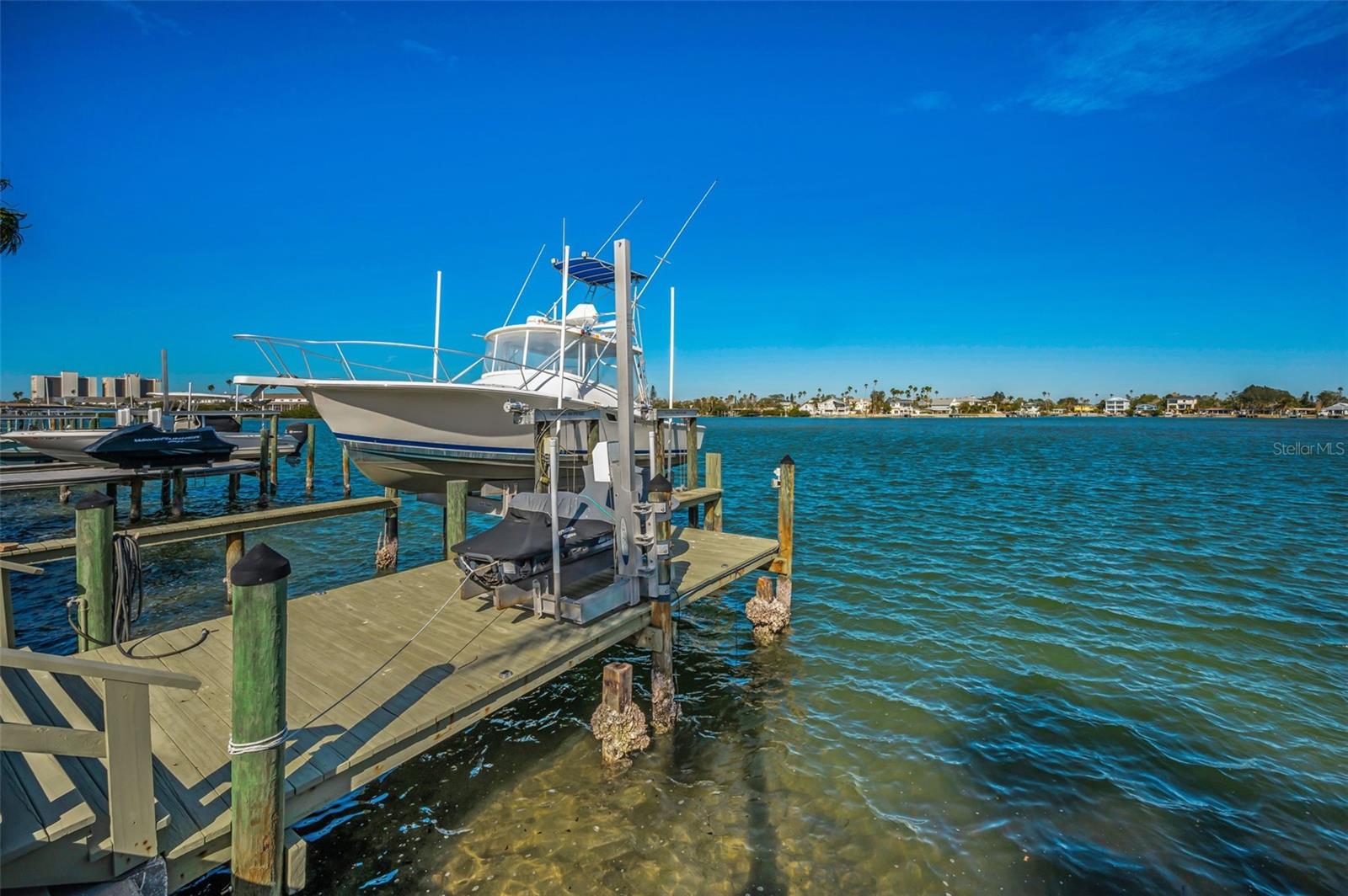 Boat Dock with Slip and Boat Lift