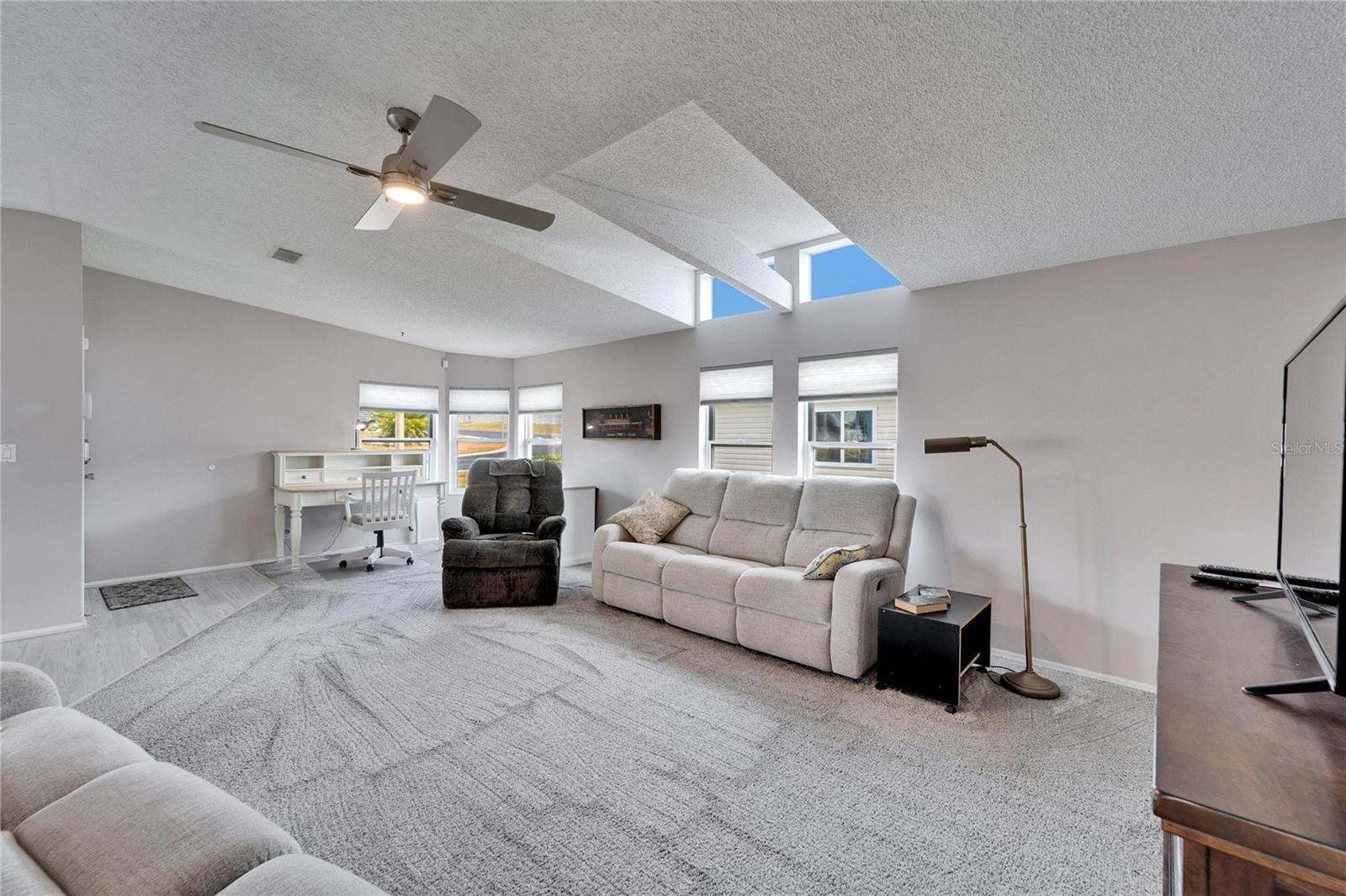 Spacious living room with lots of natural light