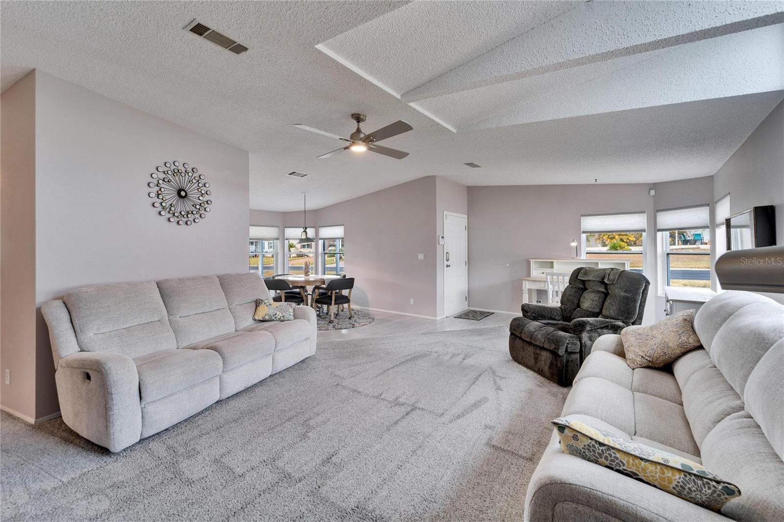 Spacious living room with lots of natural light