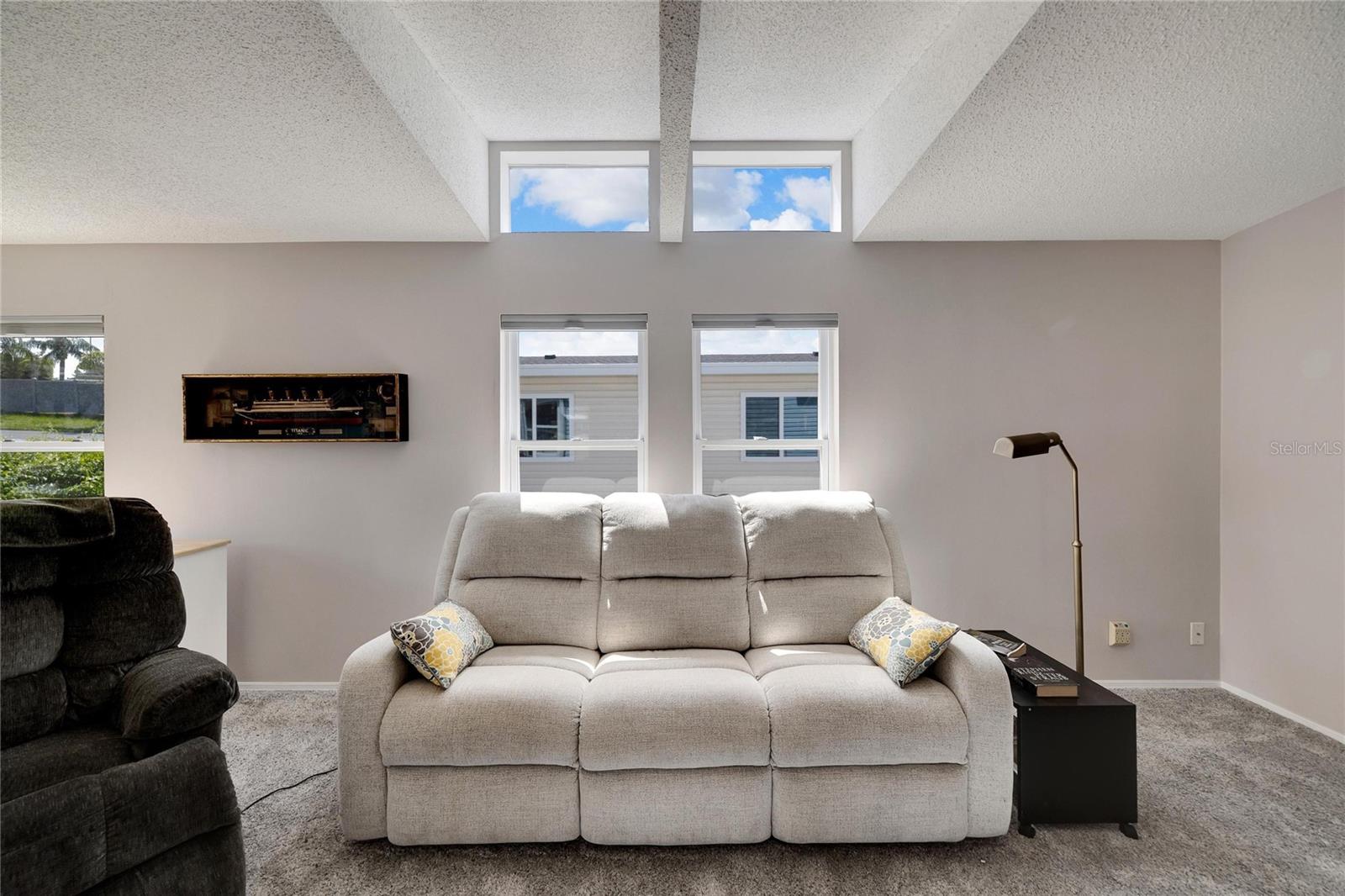 Spacious living room with lots of natural light