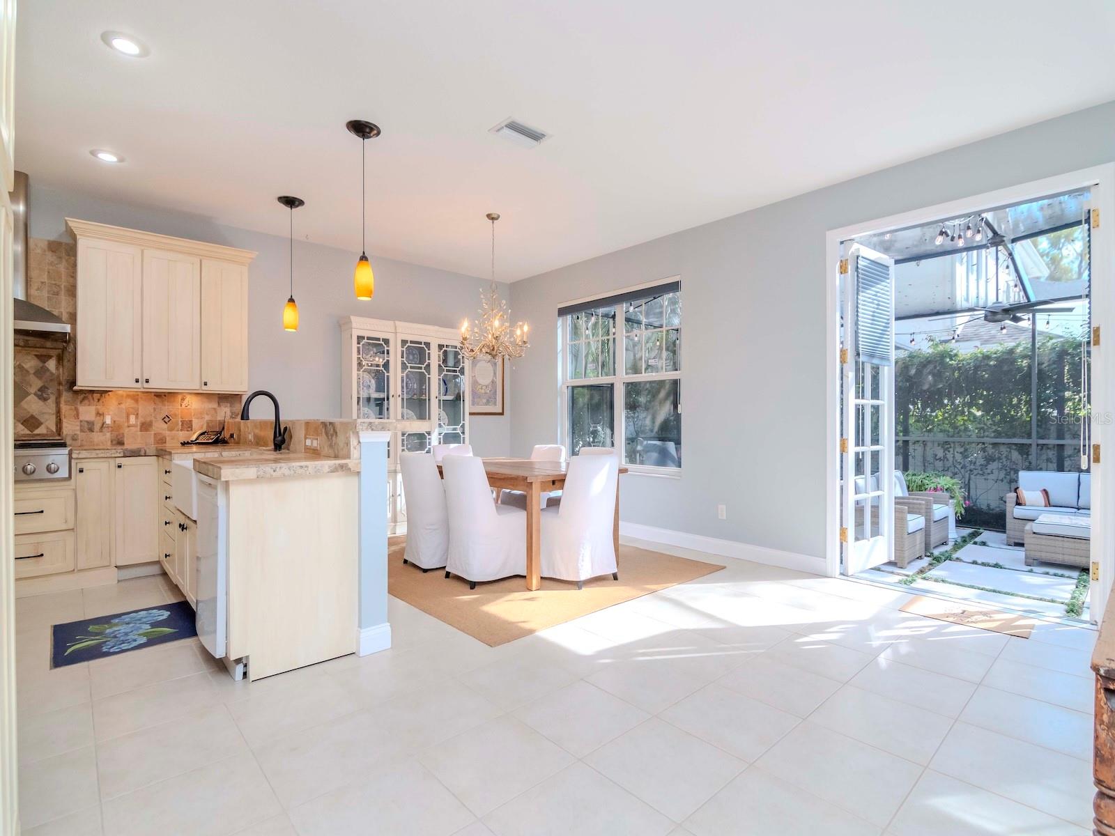 Roomy dining area