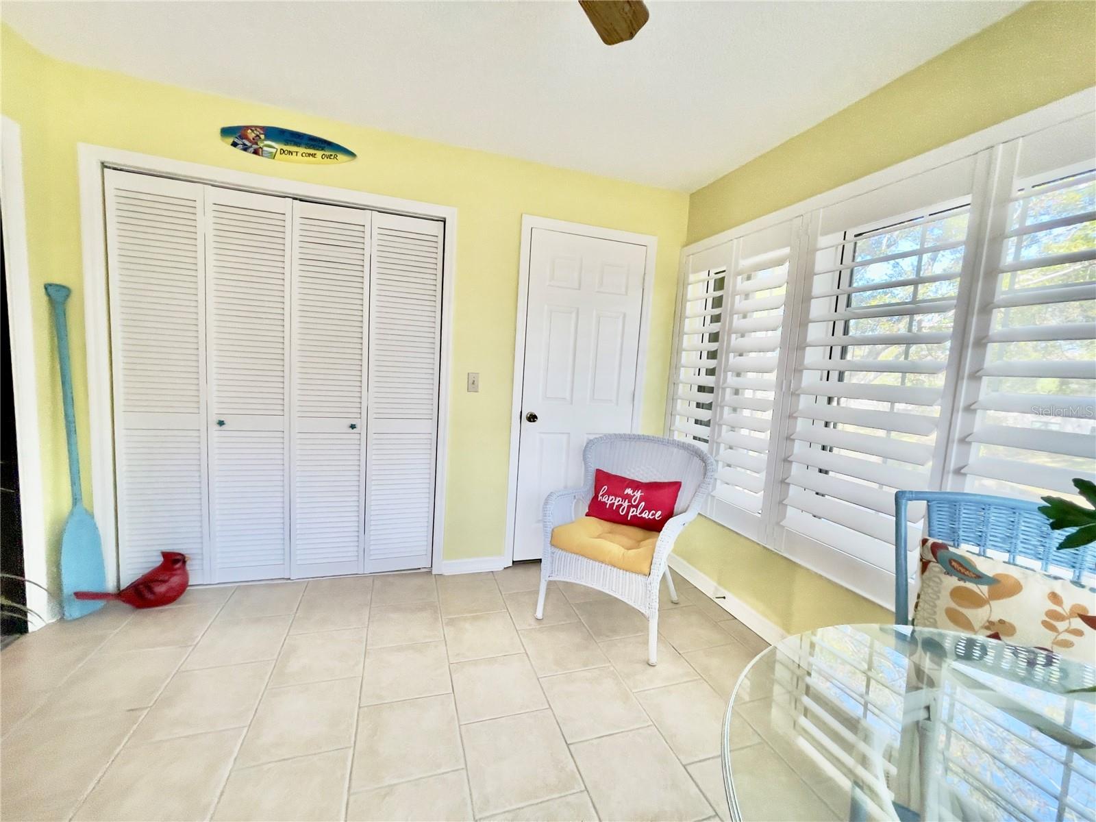 Lanai/ indoor washer, dryer and storage closet