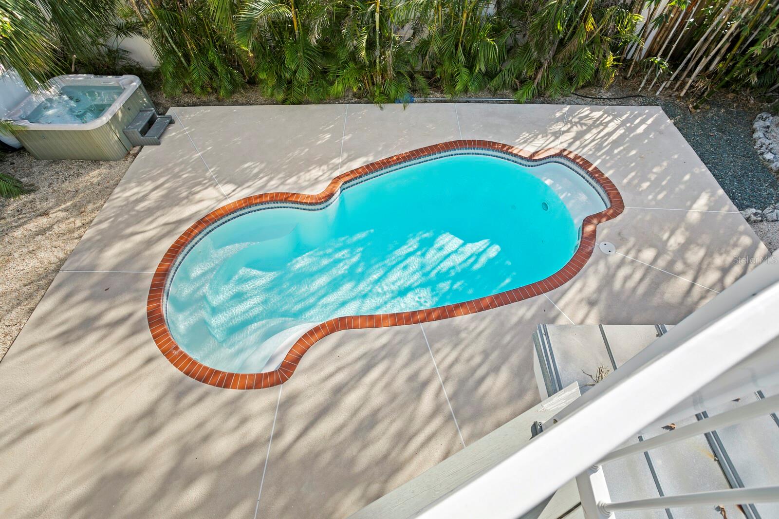 Views of the pool and spa from the balcony