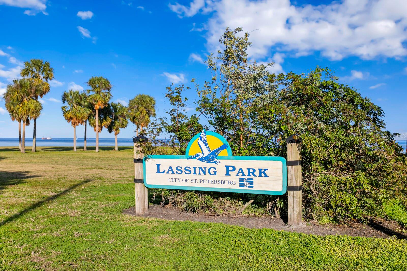 Enjoy large grass areas to picnic along the water at Lassing Park