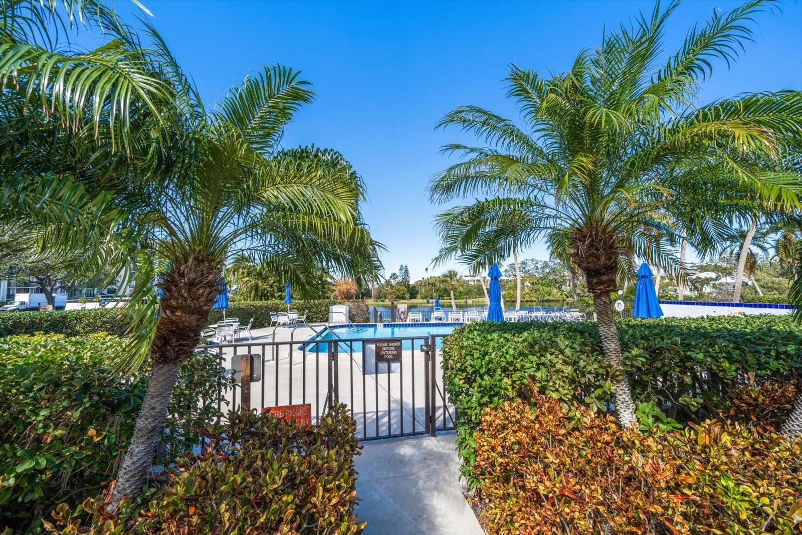 Entrance to the Heated Community pool area.