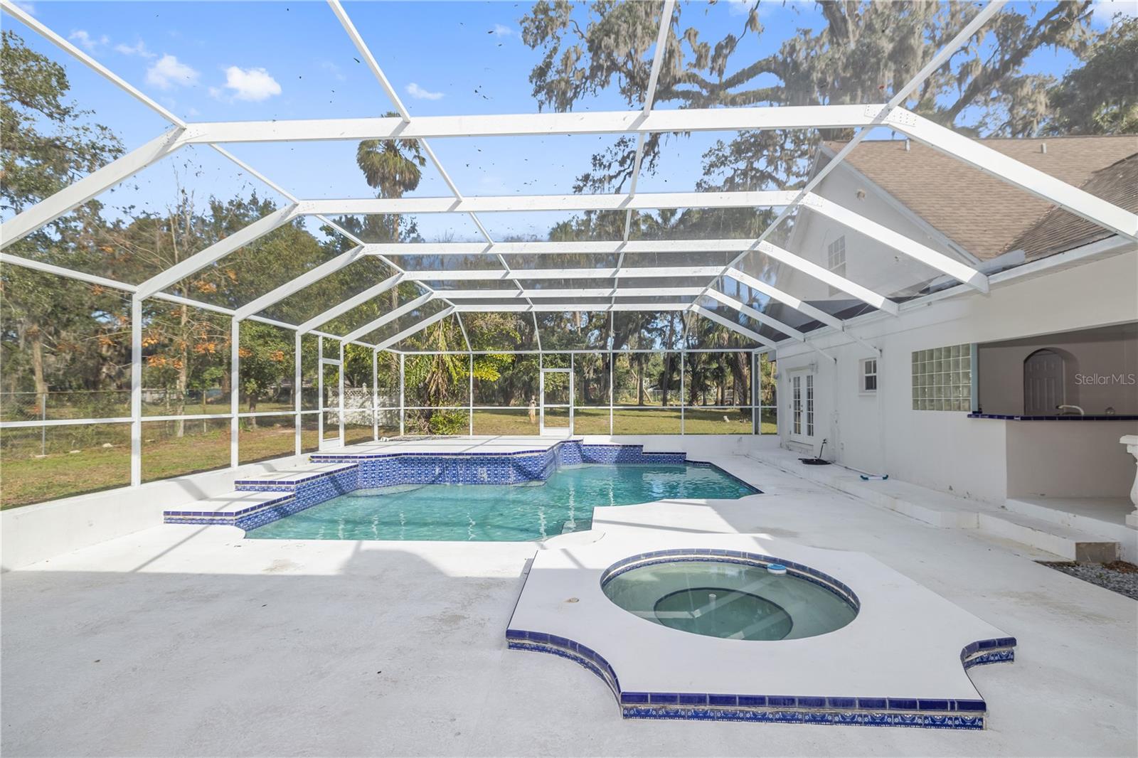 Screened Pool with Spa and Fountain