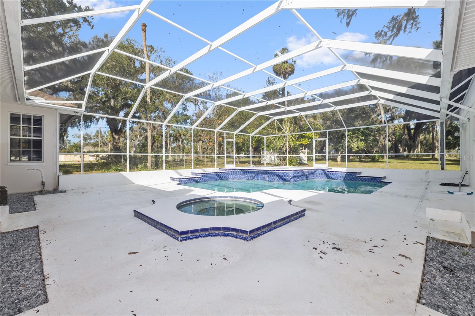 Screened Pool with Spa and Fountain