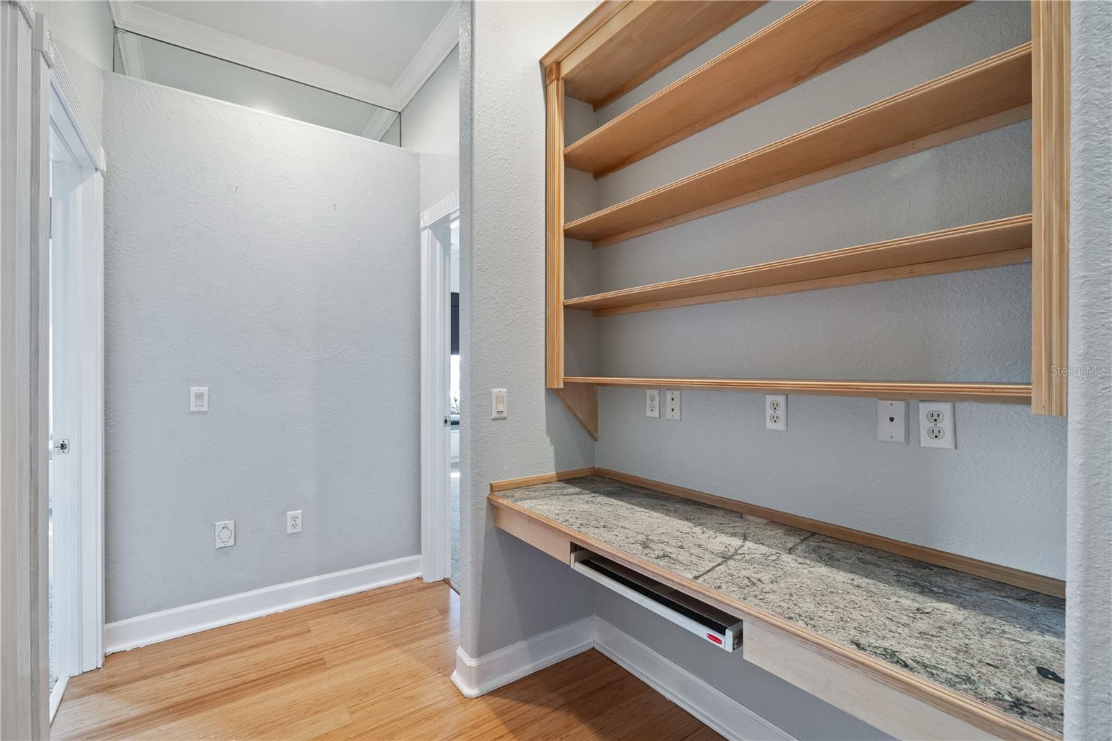 Hallway Between Bedroom 2 and Bedroom 3 with Desk Area