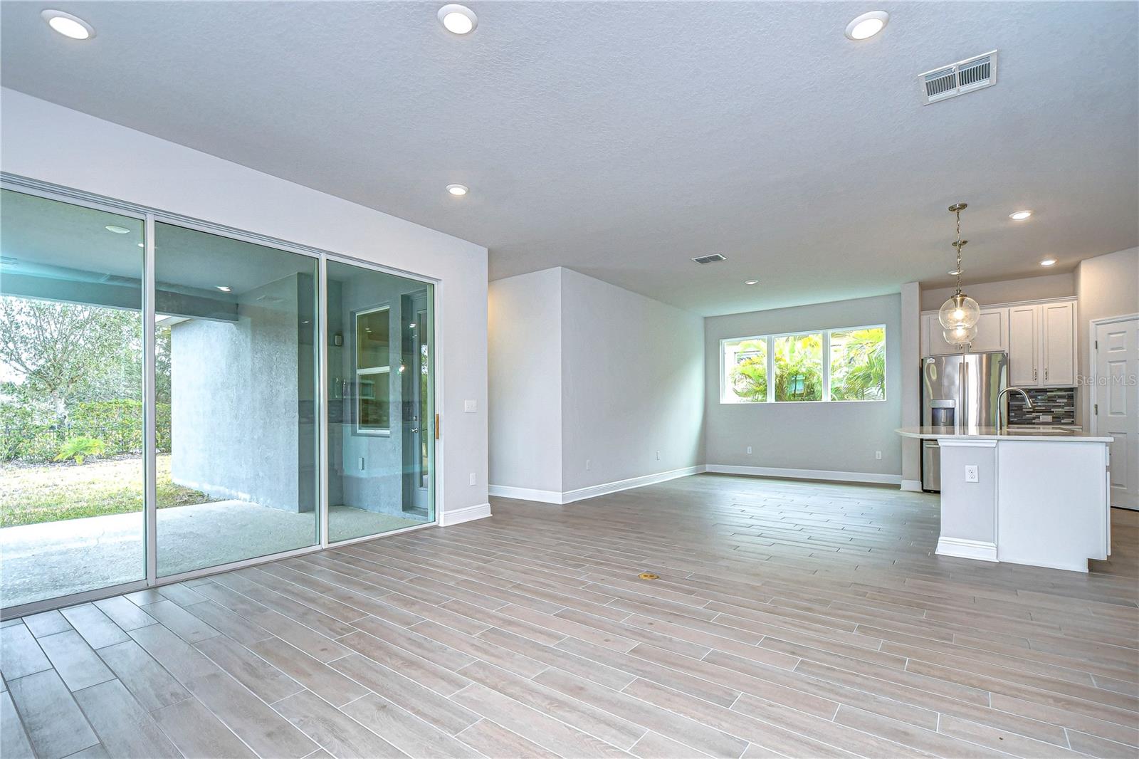 No carpet throughout main living space keeps cleaning easy!