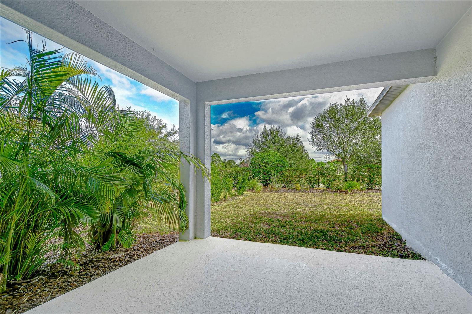 Back patio gives great views of the tropical landscape.