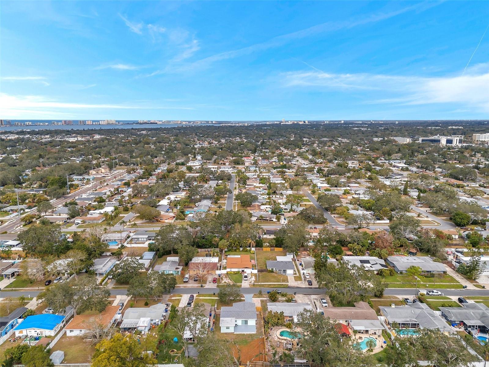 Aerial rear of home