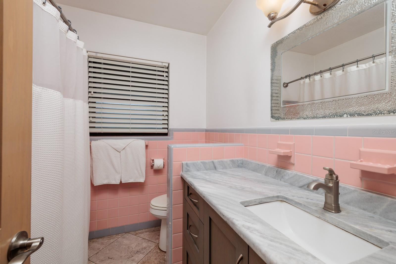 Retro Pink  & gray 1950's bathroom