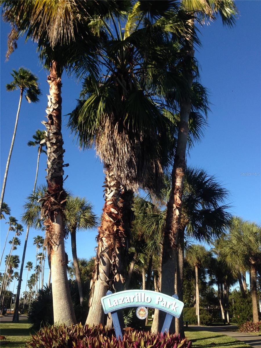 Lazarillo Park across the street