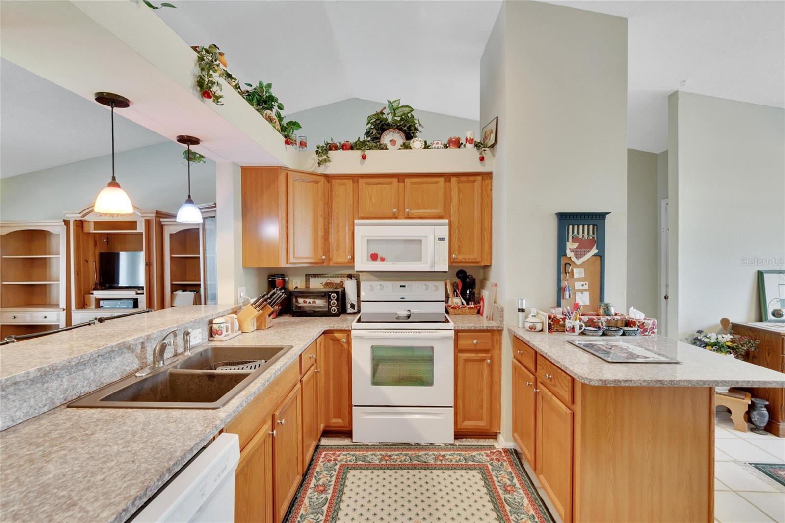 Kitchen with granite countertops