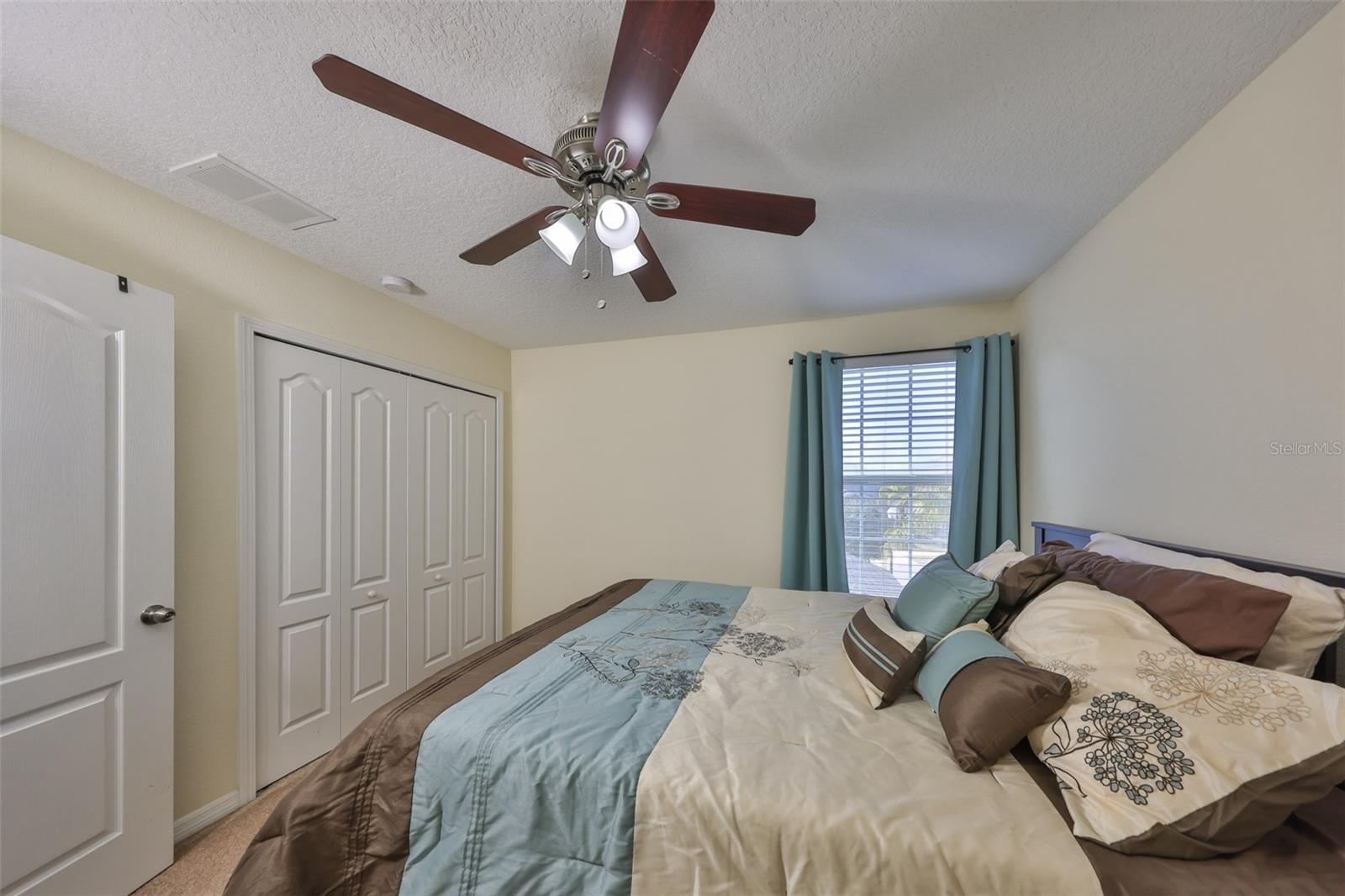 Nice sized closet and ceiling fan