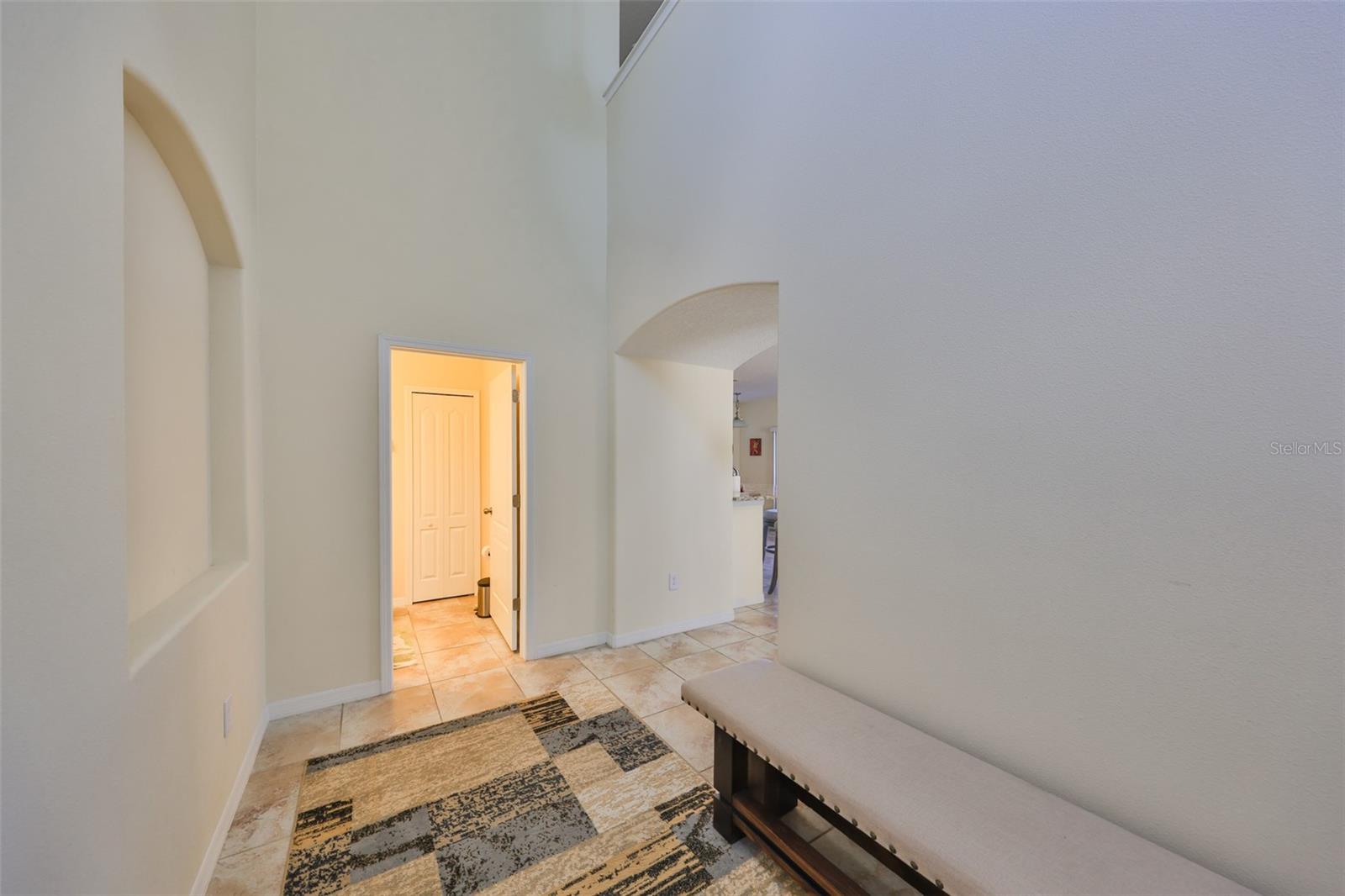 Soaring ceilings in this foyer