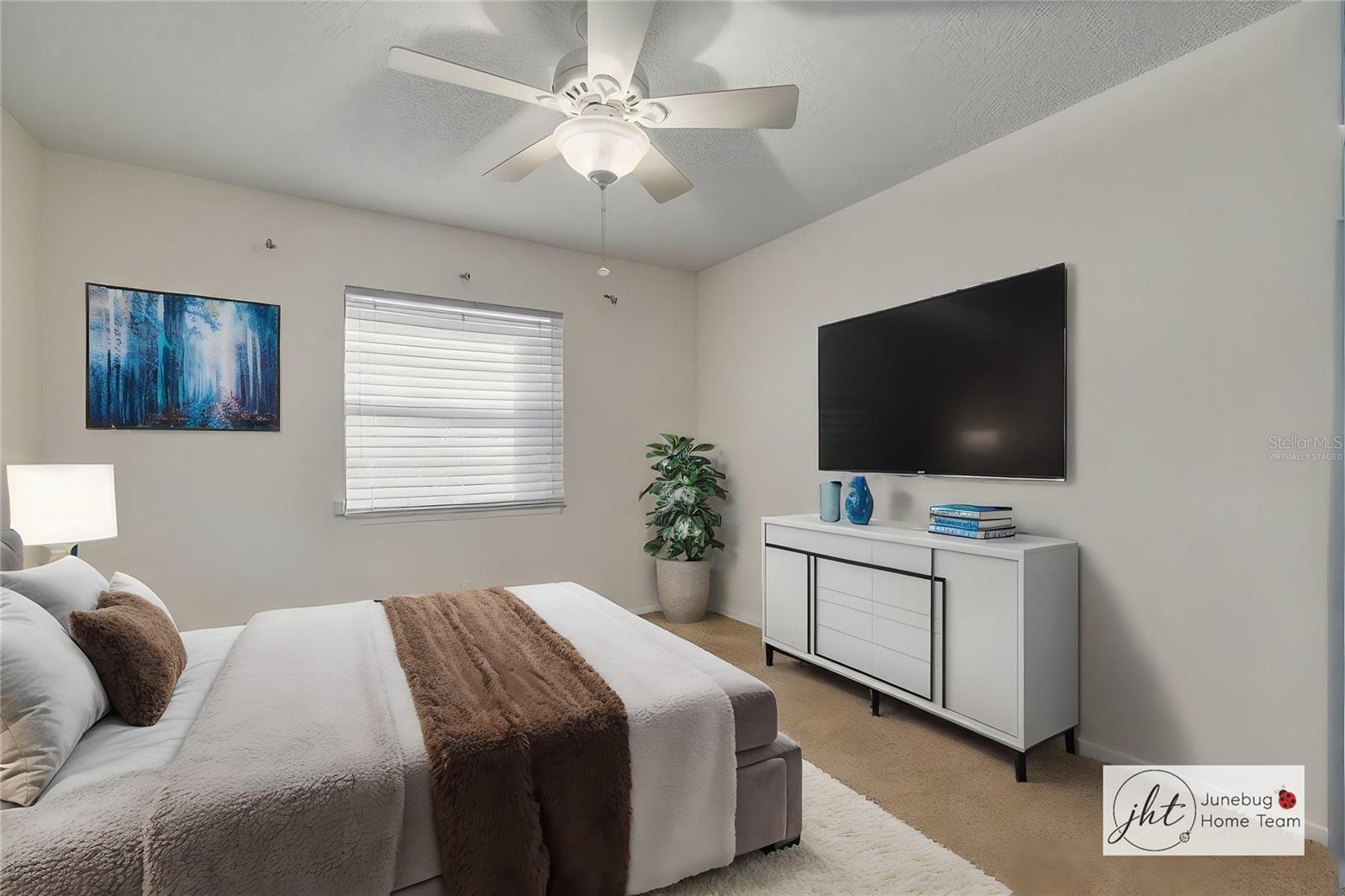 Front bedroom, virtually staged