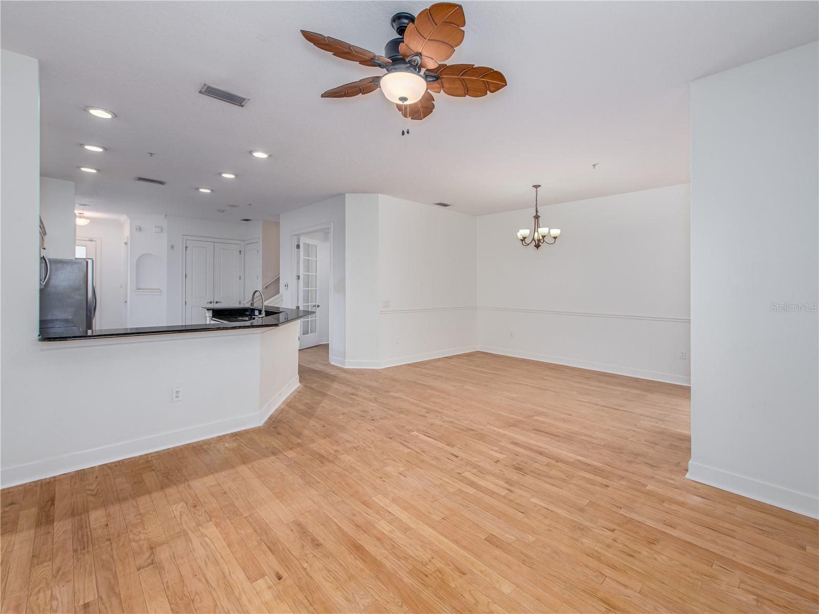 View from living room towards dining room