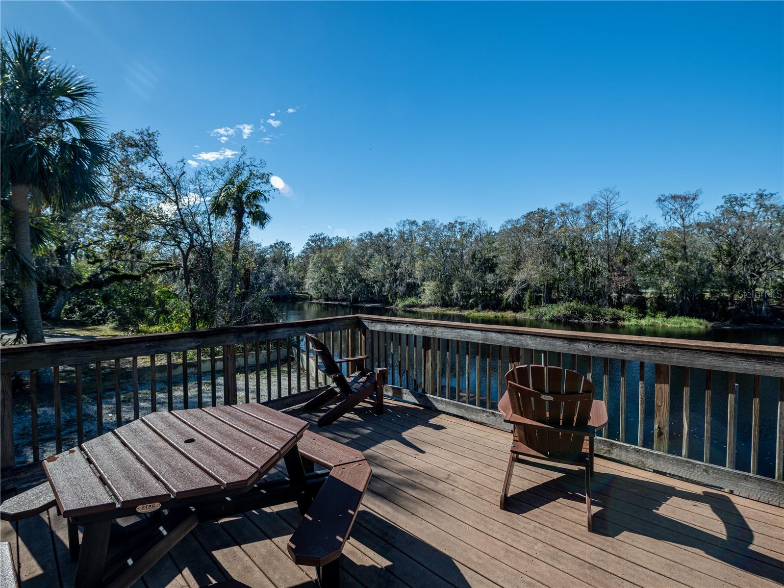 Community deck on the river