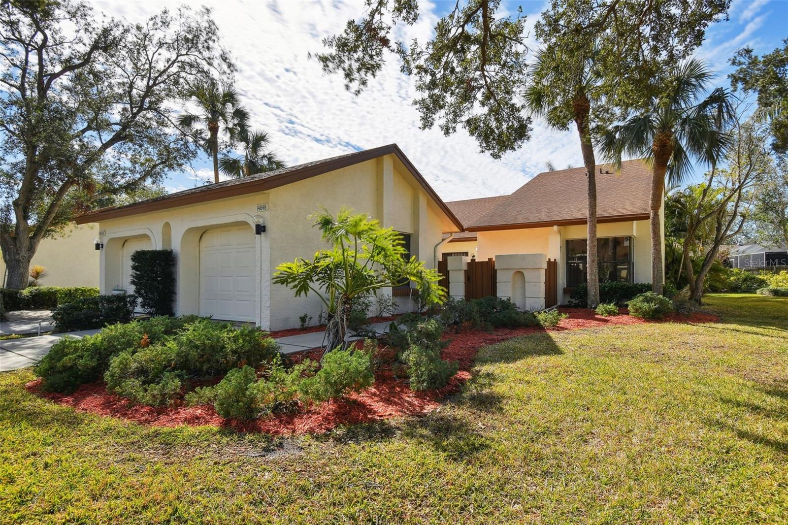 Beautiful landscape and yard area out front