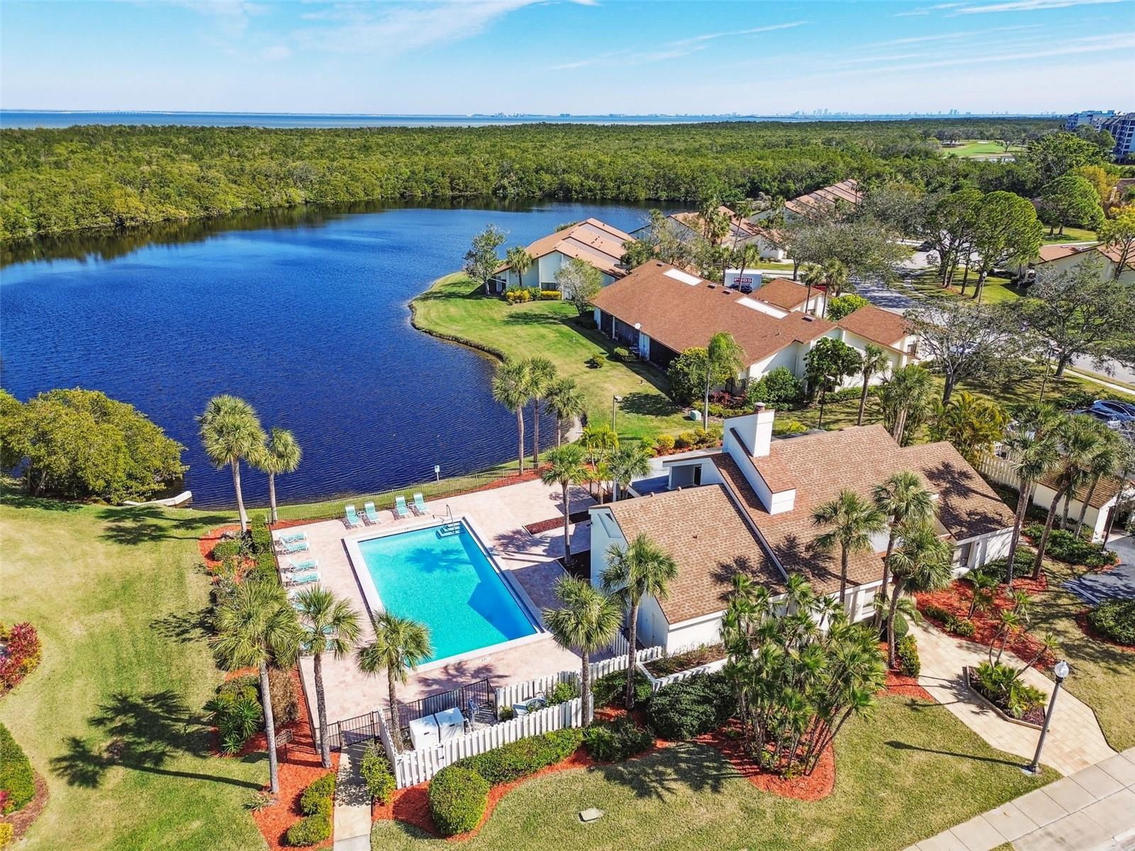 Community center & pool located on the lake - this is directly across from your home