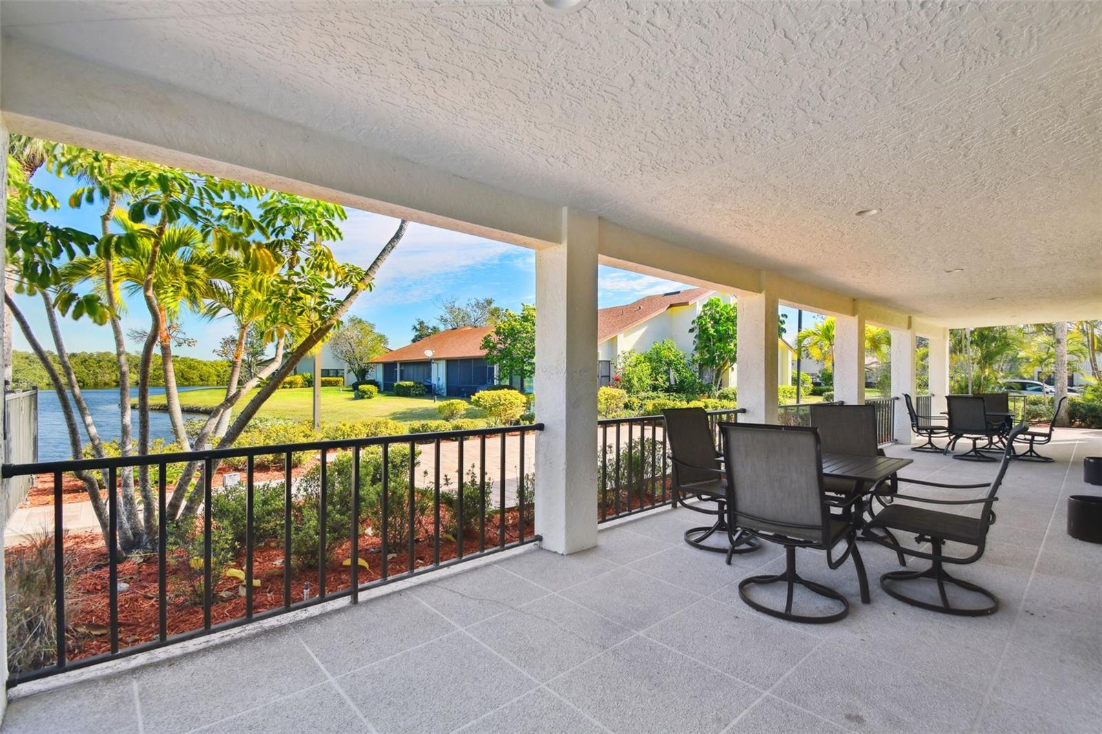 Covered patio at the community clubhouse