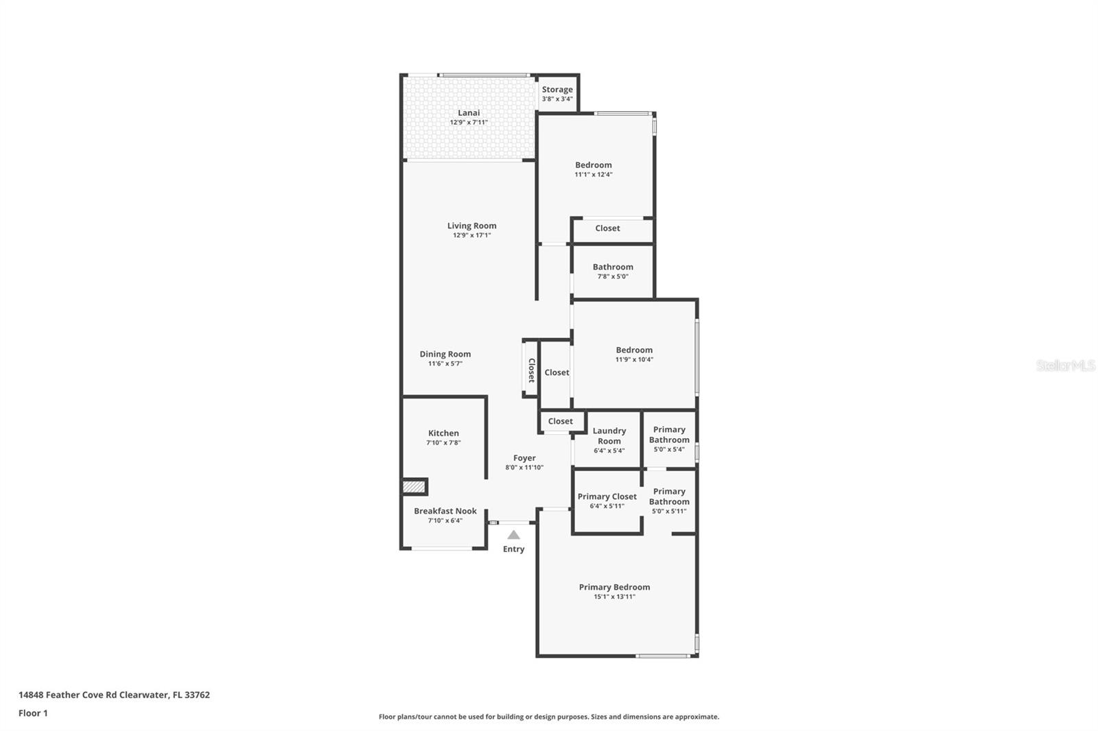 Interior floor plan not including the deeded garage