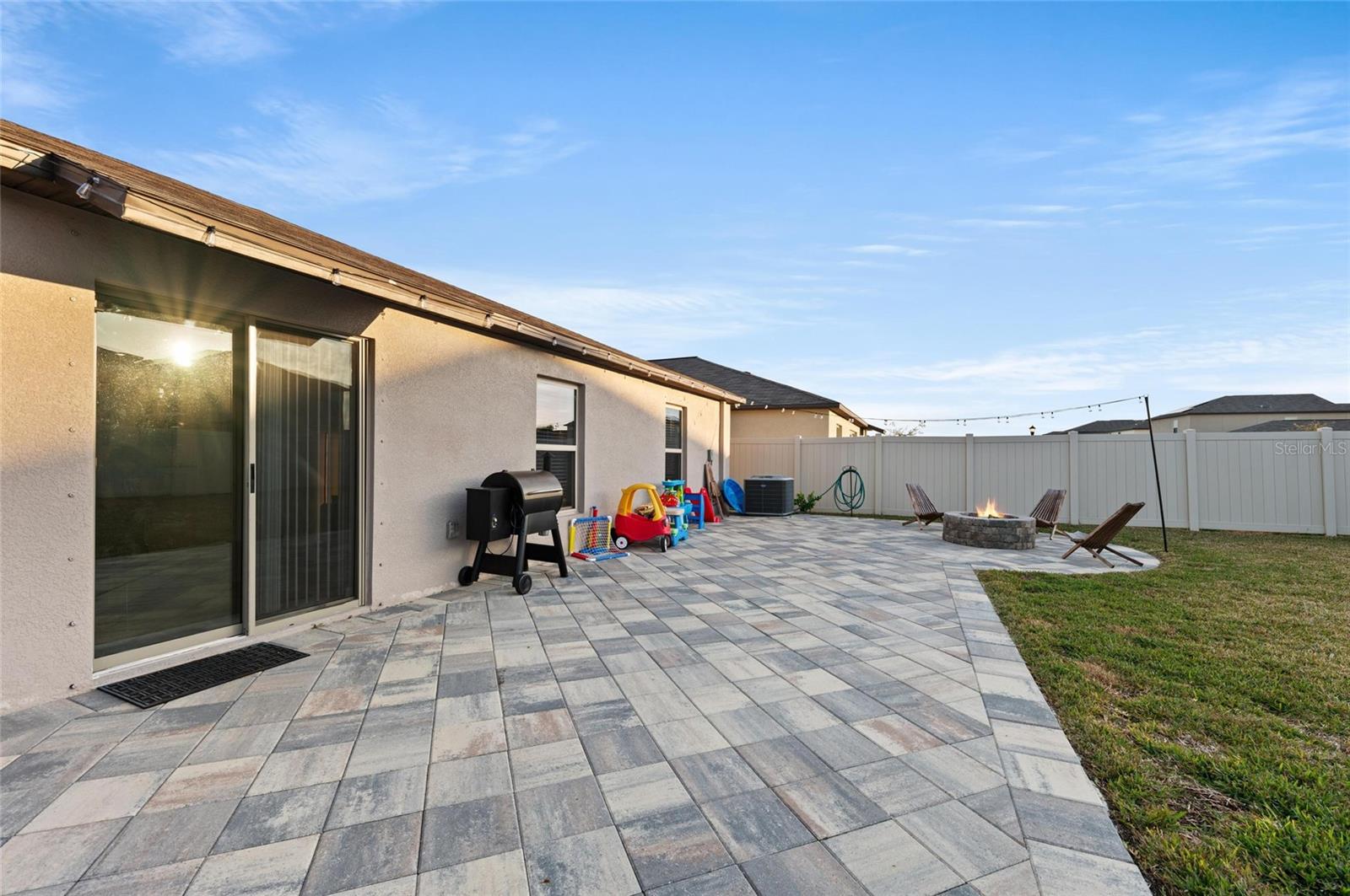 Large paver patio.