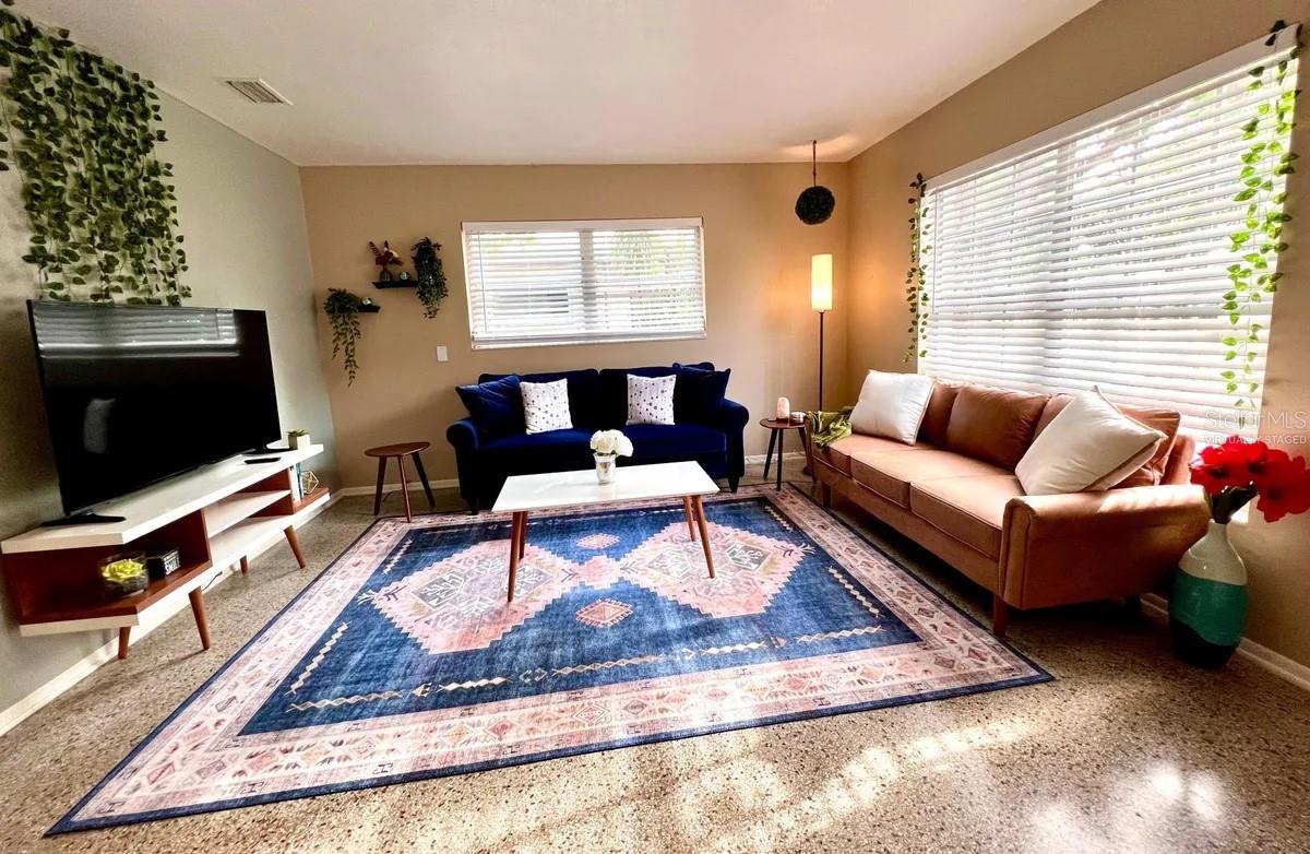 Virtually Staged Living / family room