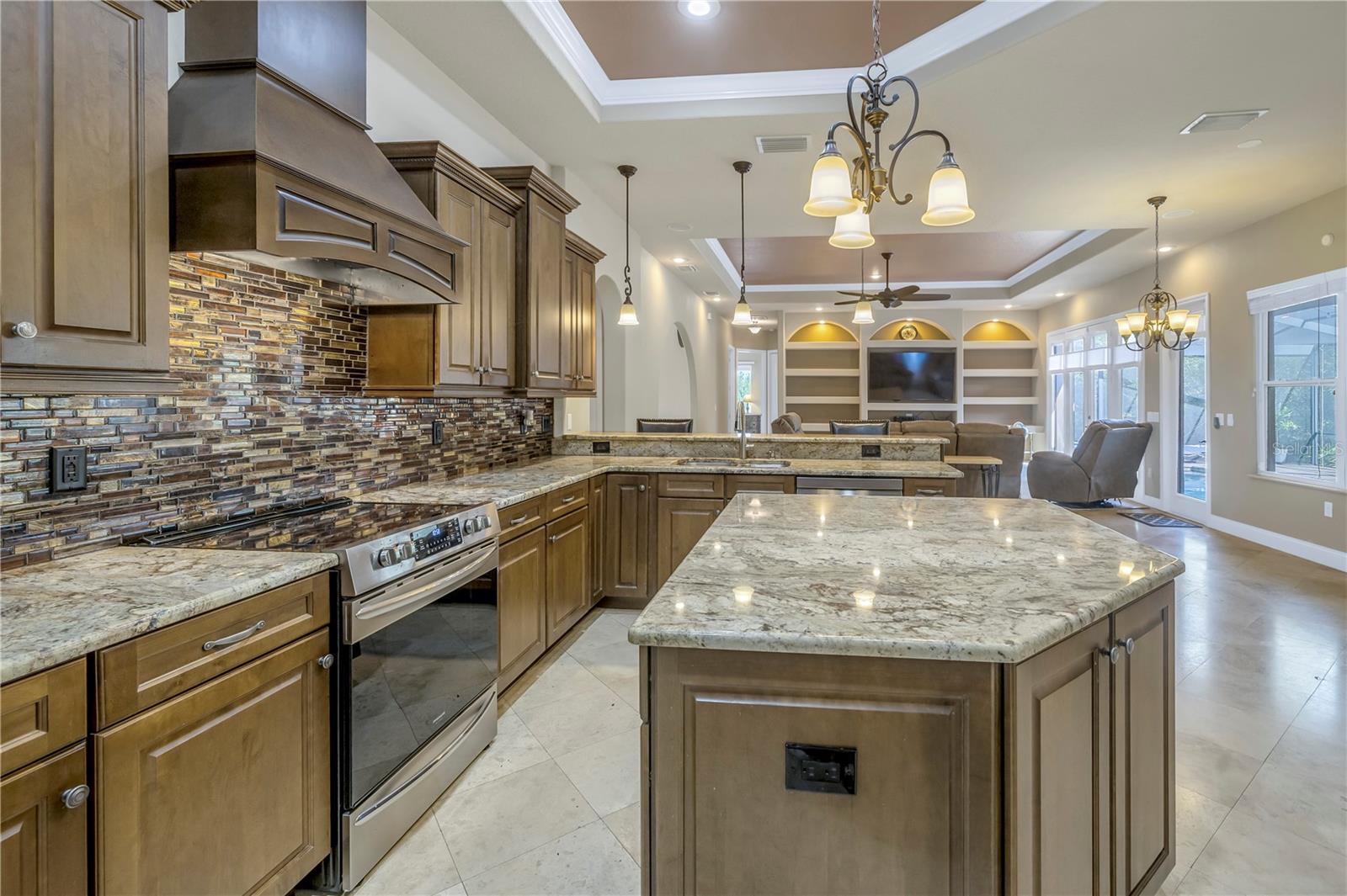 Granite countertops and updated stainless steel appliances