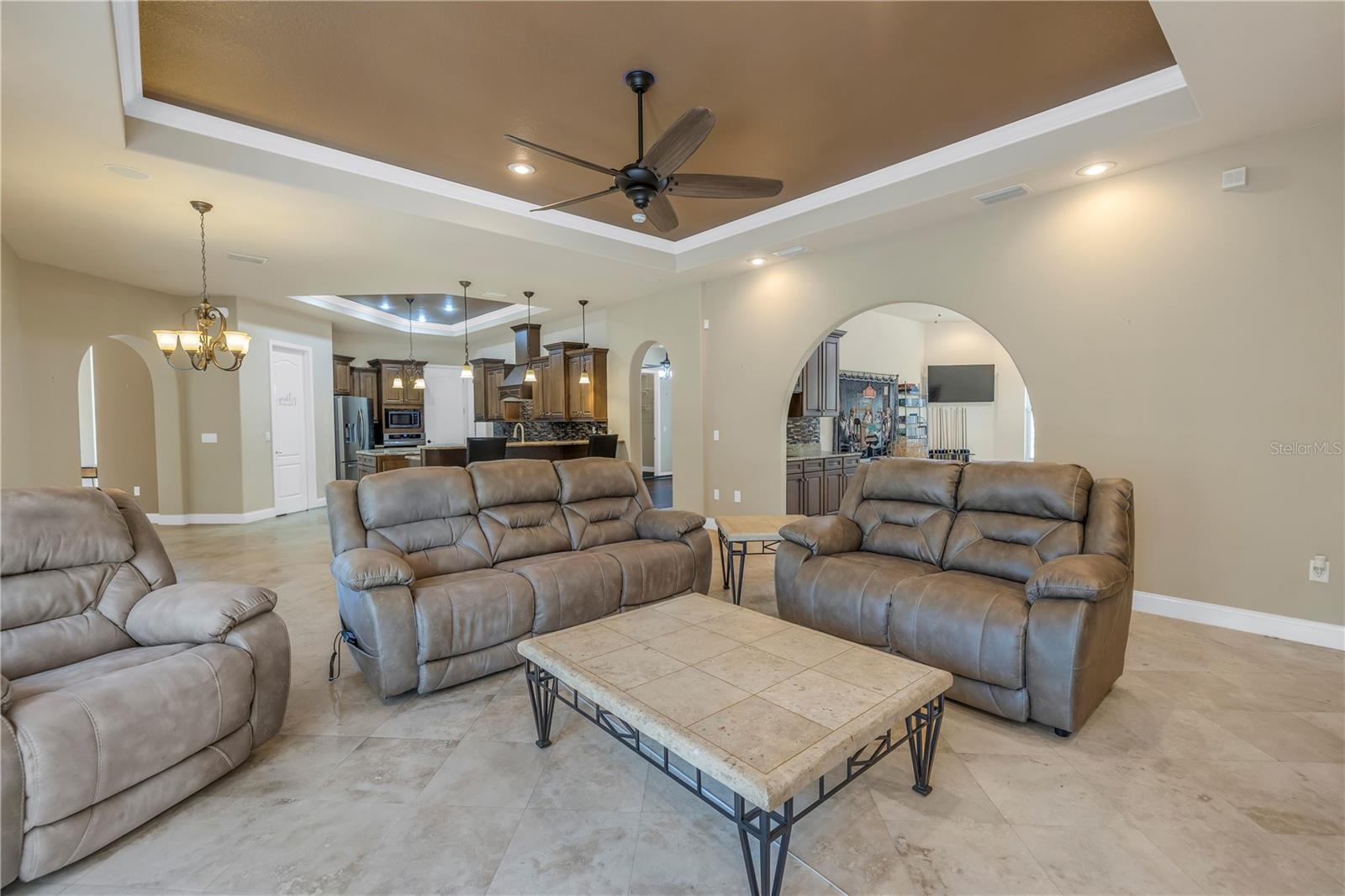 Tray ceilings and updated ceiling fan