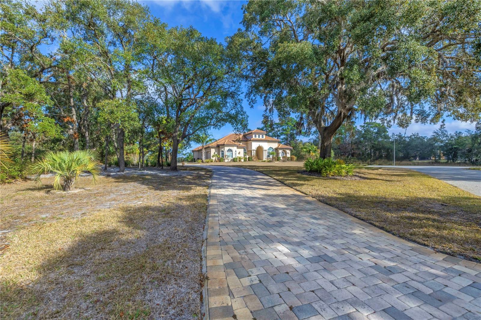 Long paver driveway