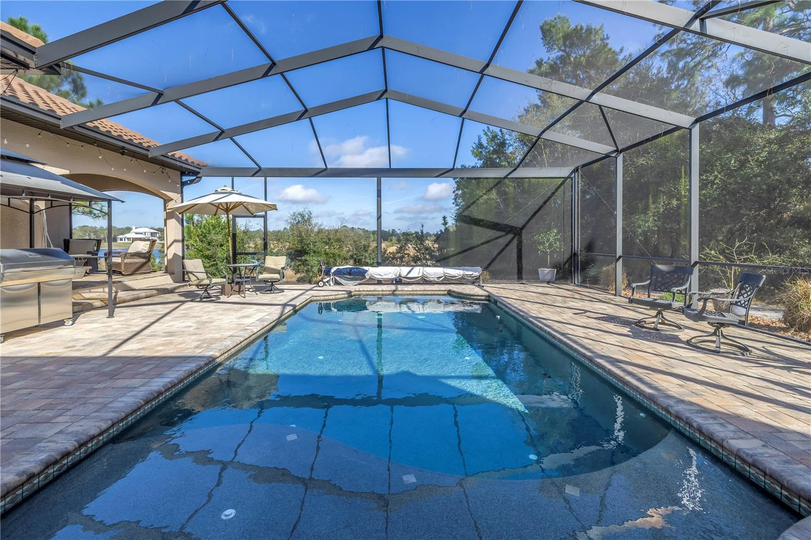 Pool overlooks the lake