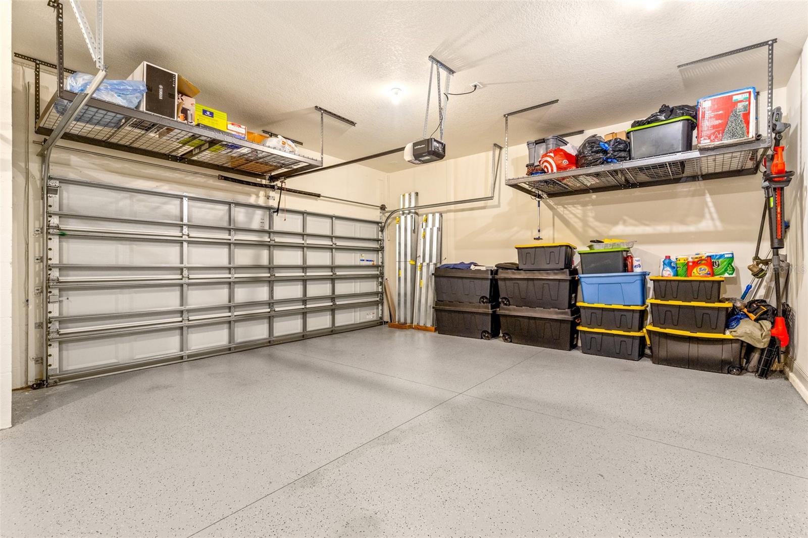 Garage with storage racks