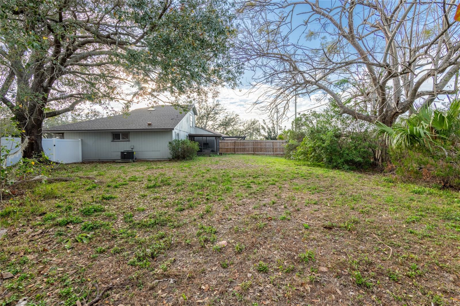 Large fenced backyard