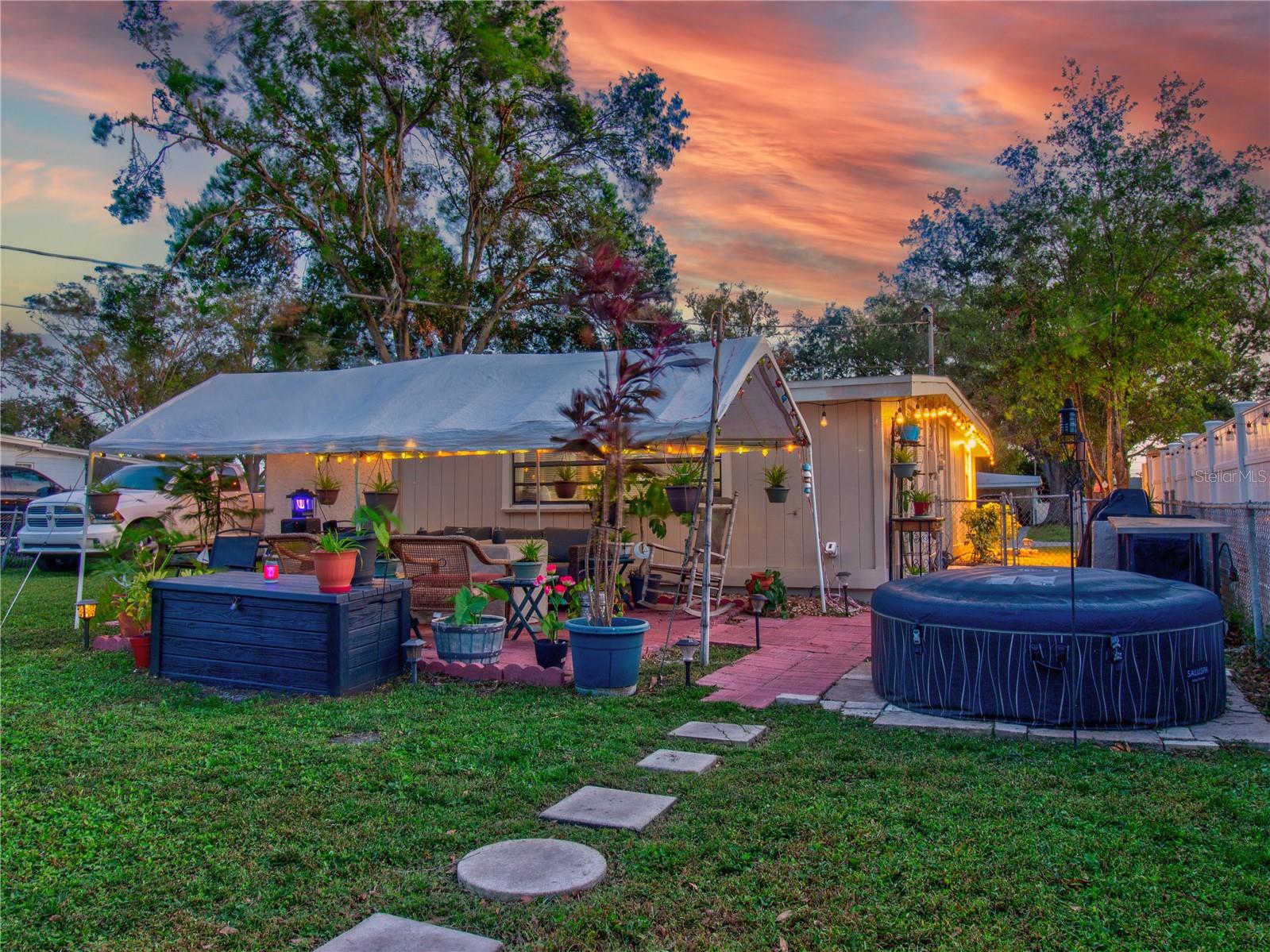 Backyard at Sunset