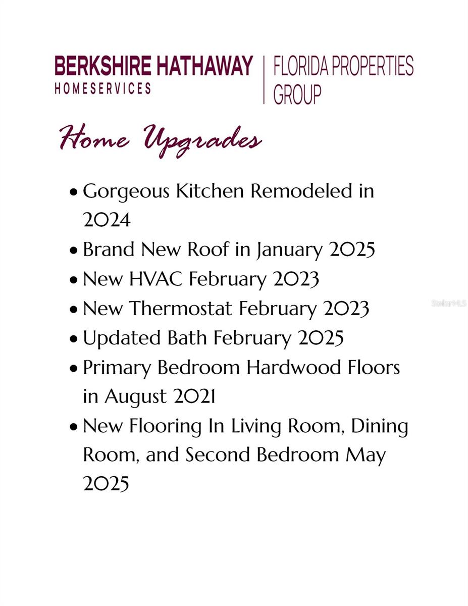 List Of Upgrades