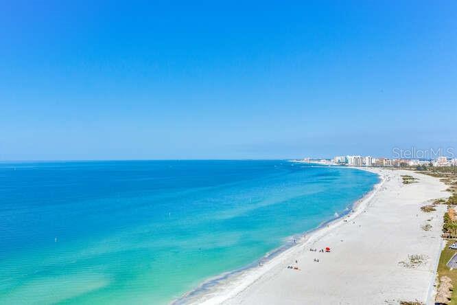 Views of Clearwater Beach and beautiful white sandy beach from inside the condo