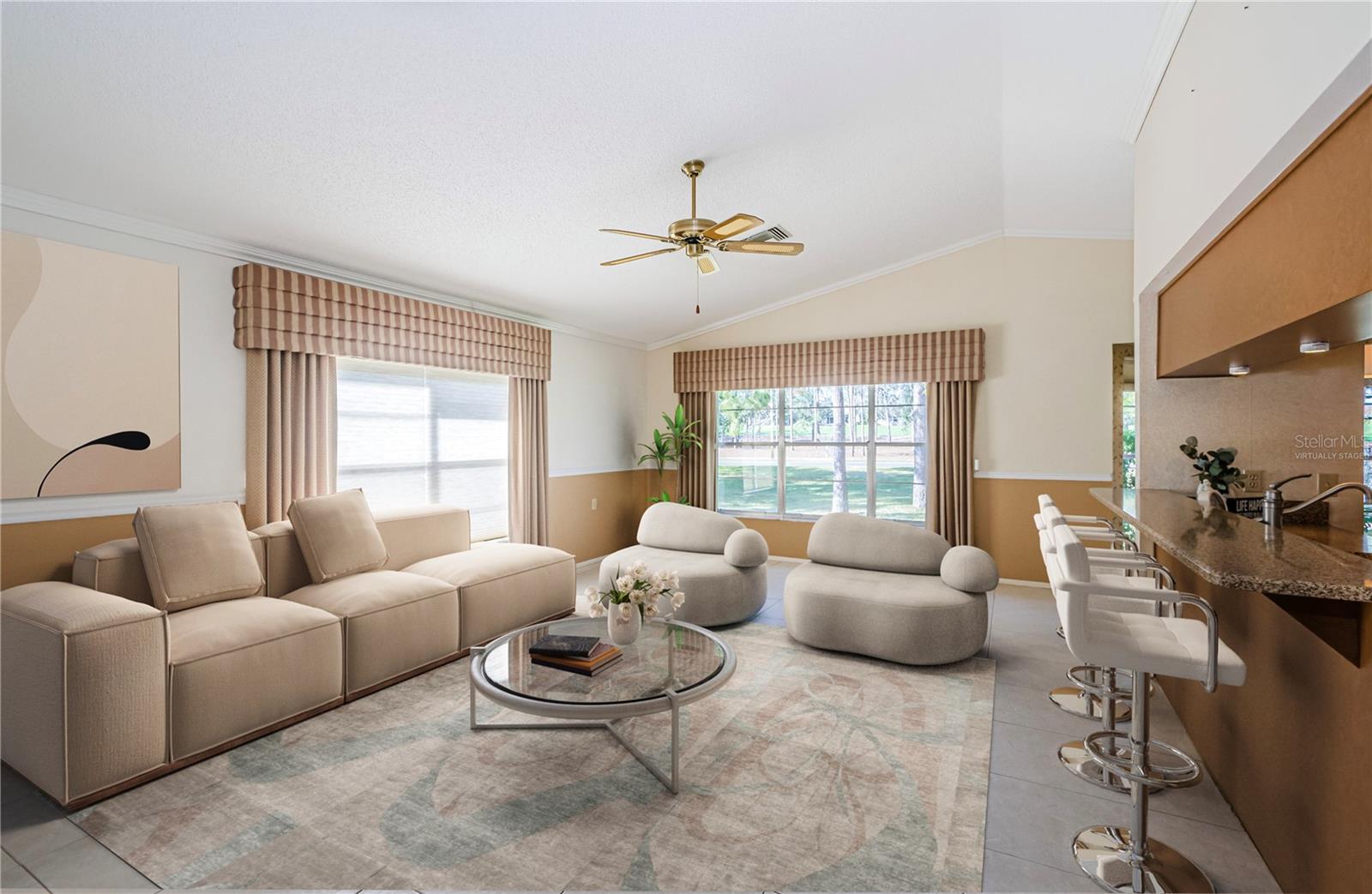 Family Room Virtually Staged