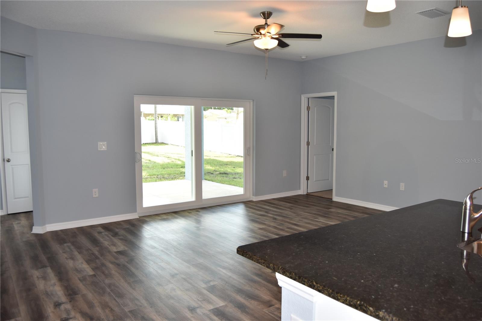 Great room overlooking the large back yard.