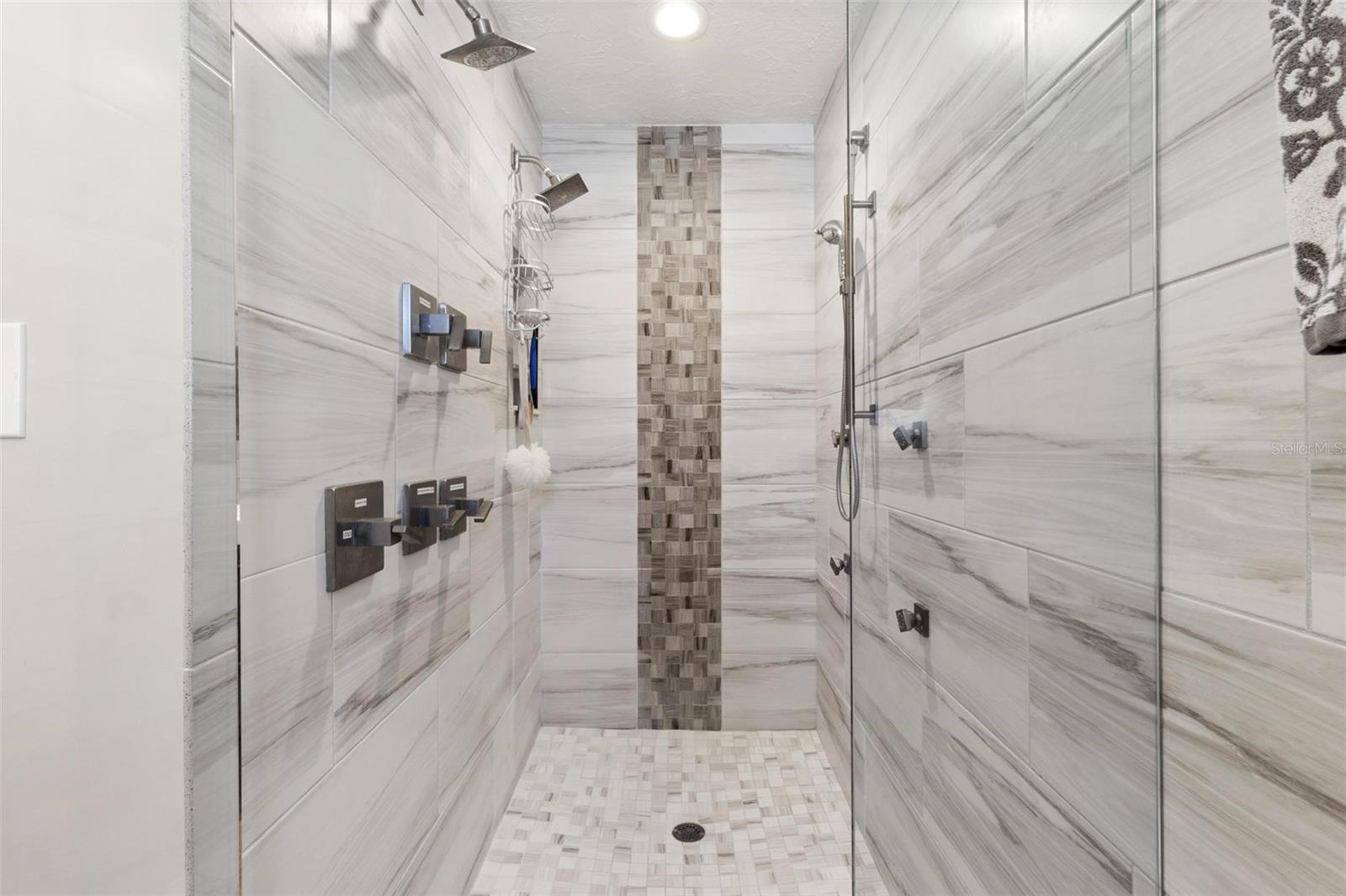 This fantastic shower has seven different water sprayers!