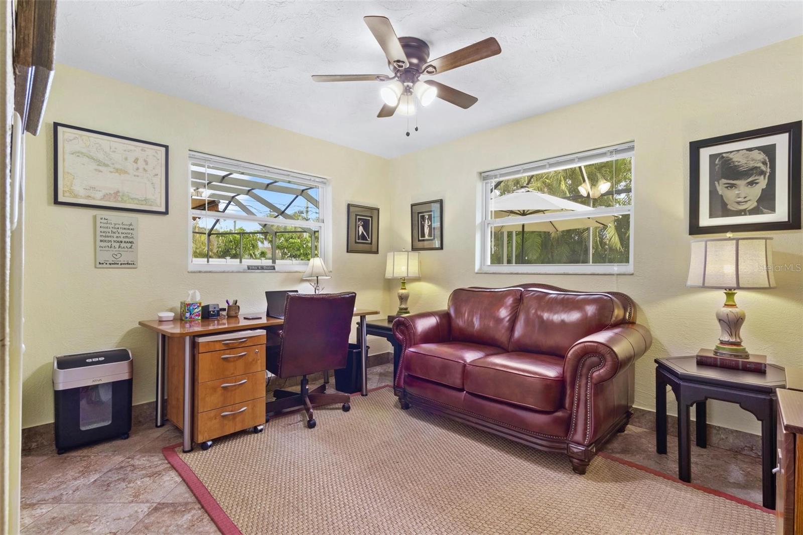 This fourth bedroom is currently used as an office.