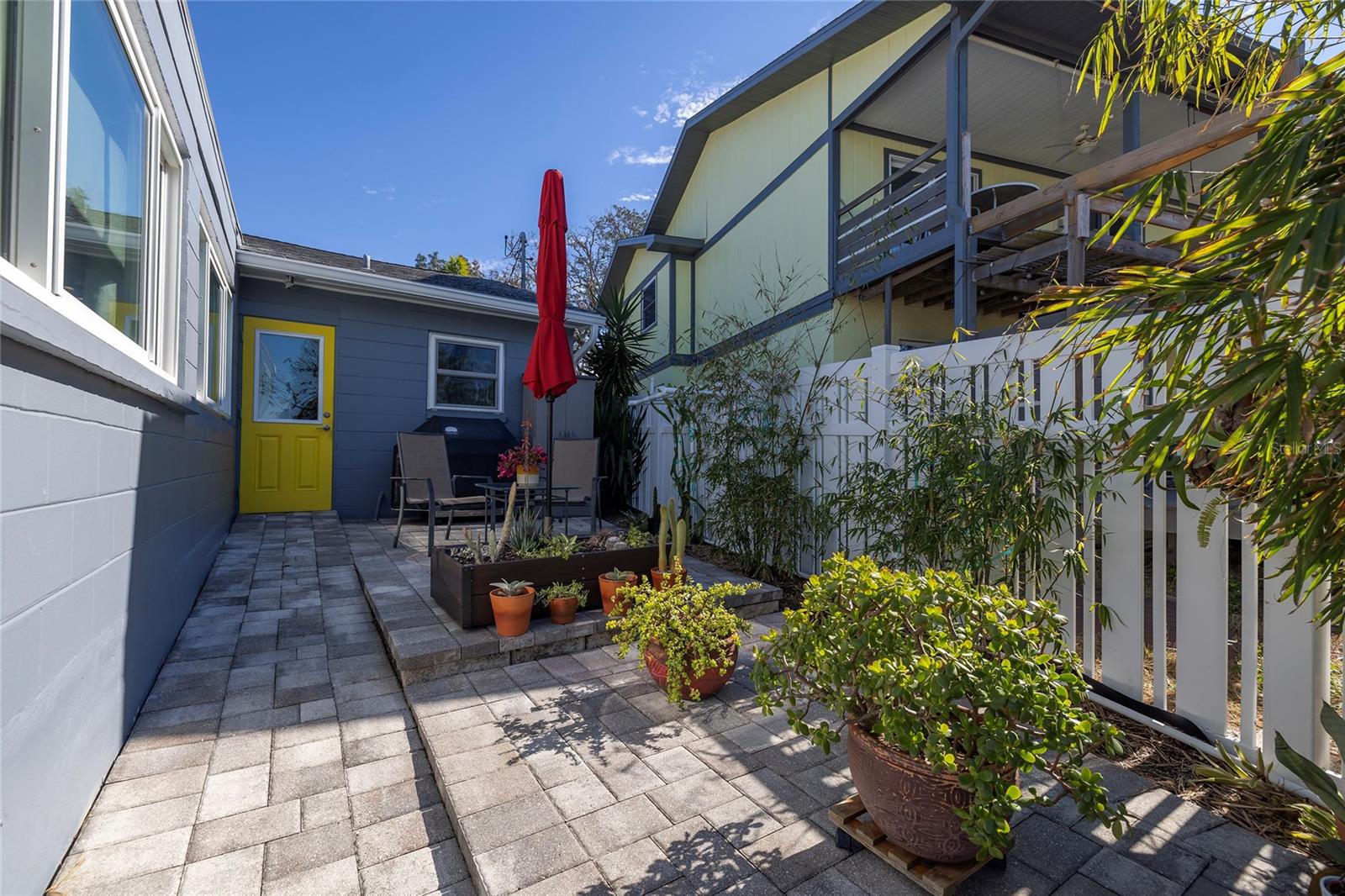 Side patio perfect for grilling