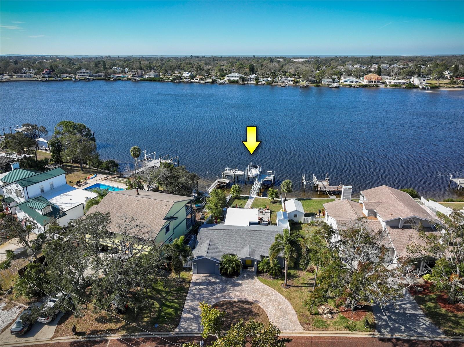 Aerial view looking west