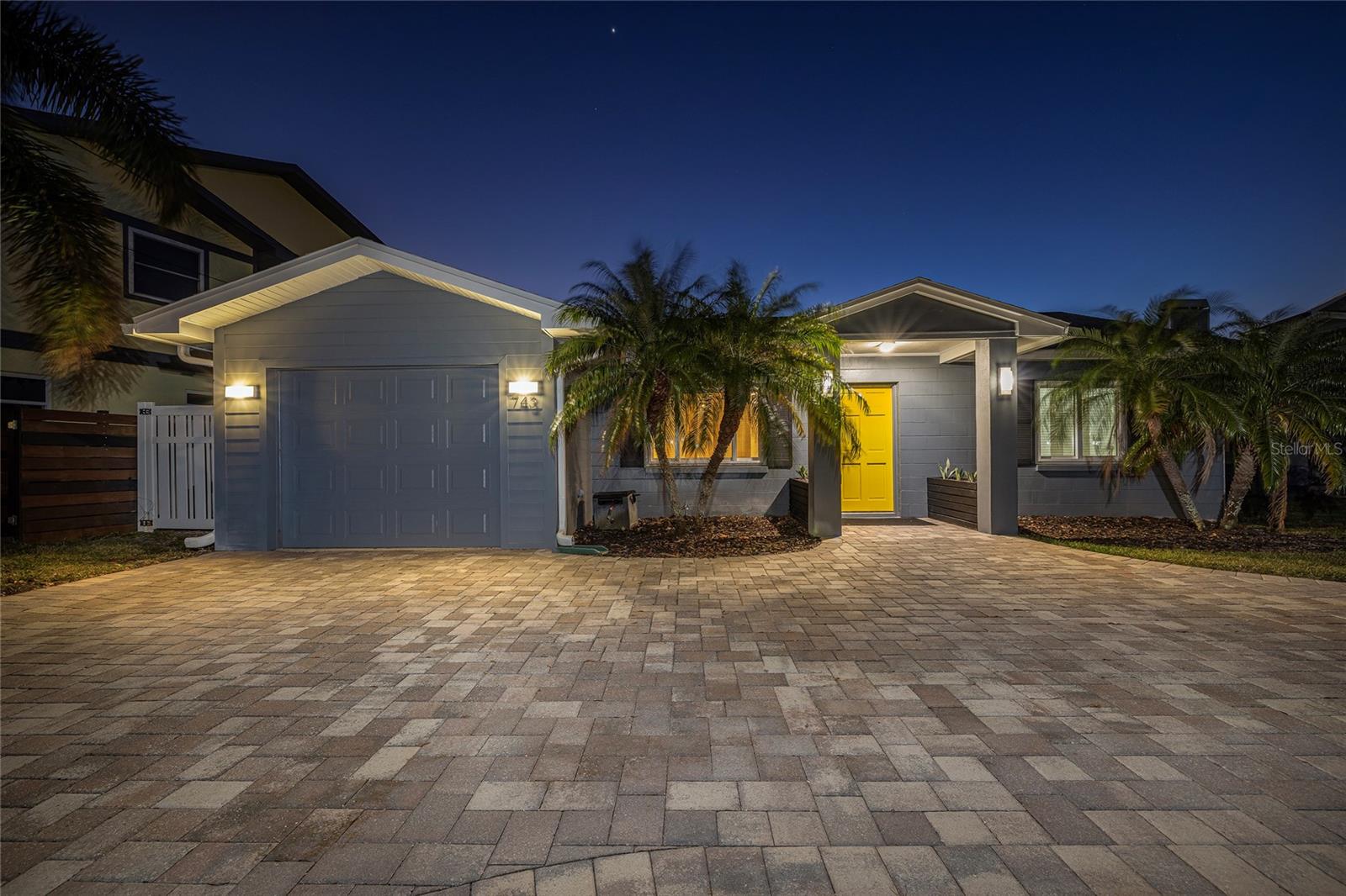 Circular paved driveway