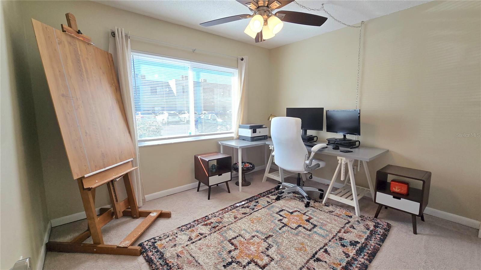 Bedroom 2 currently used as office space.