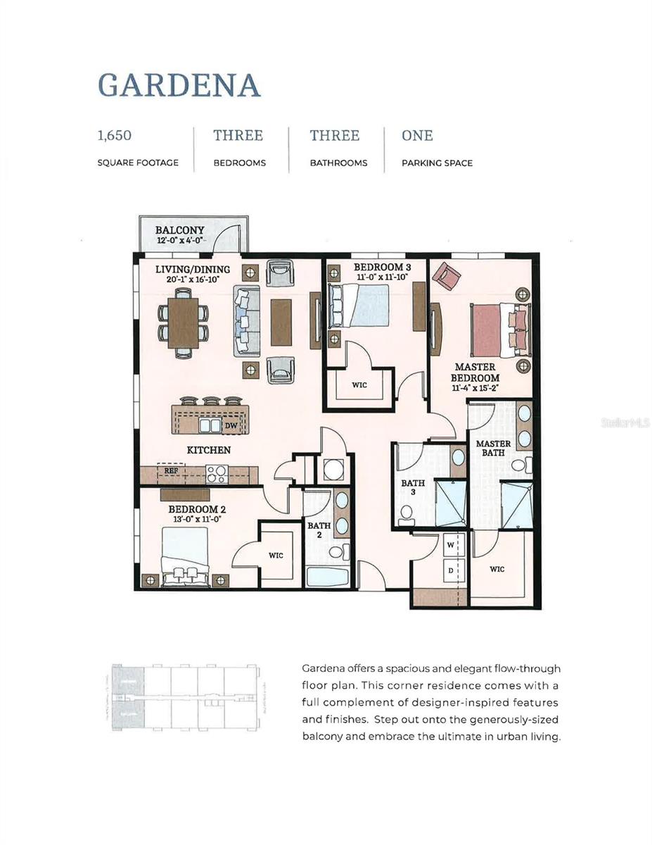 Unit 305 "Gardena" Floorplan